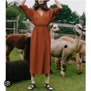 NWT Mara Hoffman Tiffany Dress in Rust Sz S